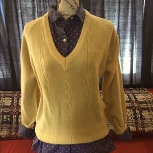 Vintage Yellow V-Neck Sweater